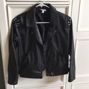Faux leather biker jacket